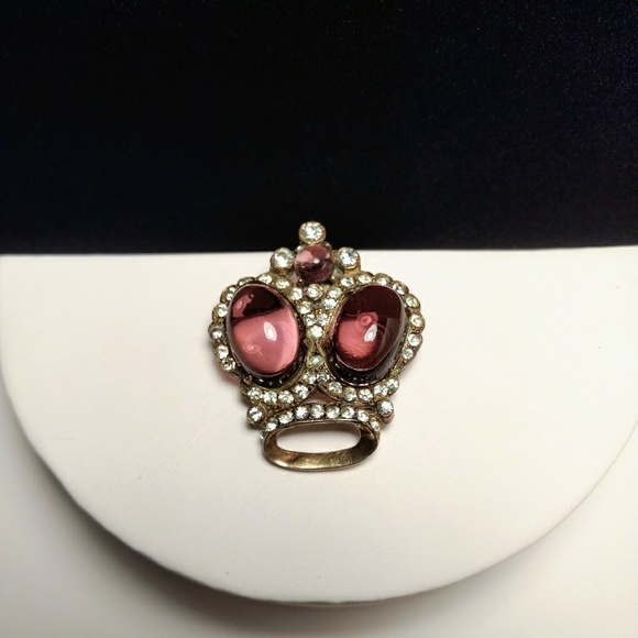 Vintage Jewelry - 👑 Vtg. Sterling Crown Jelly Belly Brooch